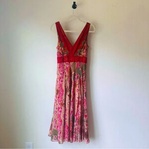 Bandolino Floral Red and Pink Dress